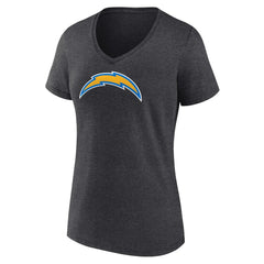 Los Angeles Chargers Women's Primary Team Logo V-Neck T-Shirt - Charcoal online