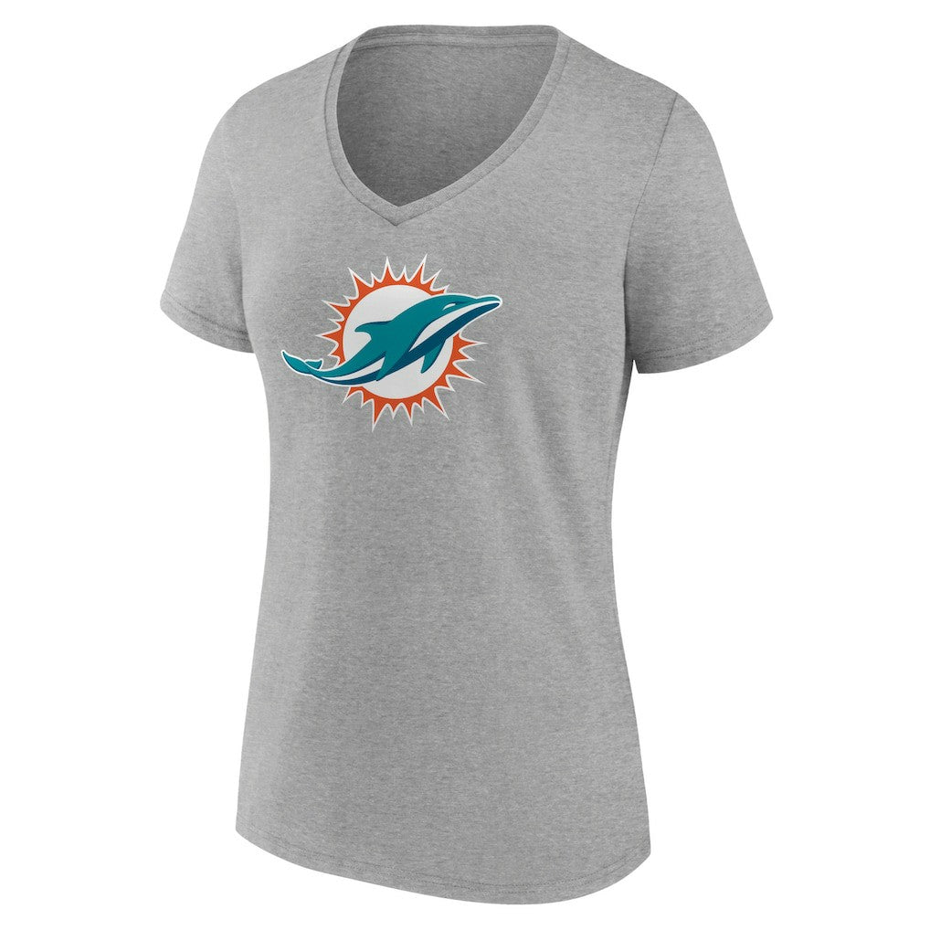 Miami Dolphins Women's Primary Team Logo V-Neck T-Shirt - Heather Gray online