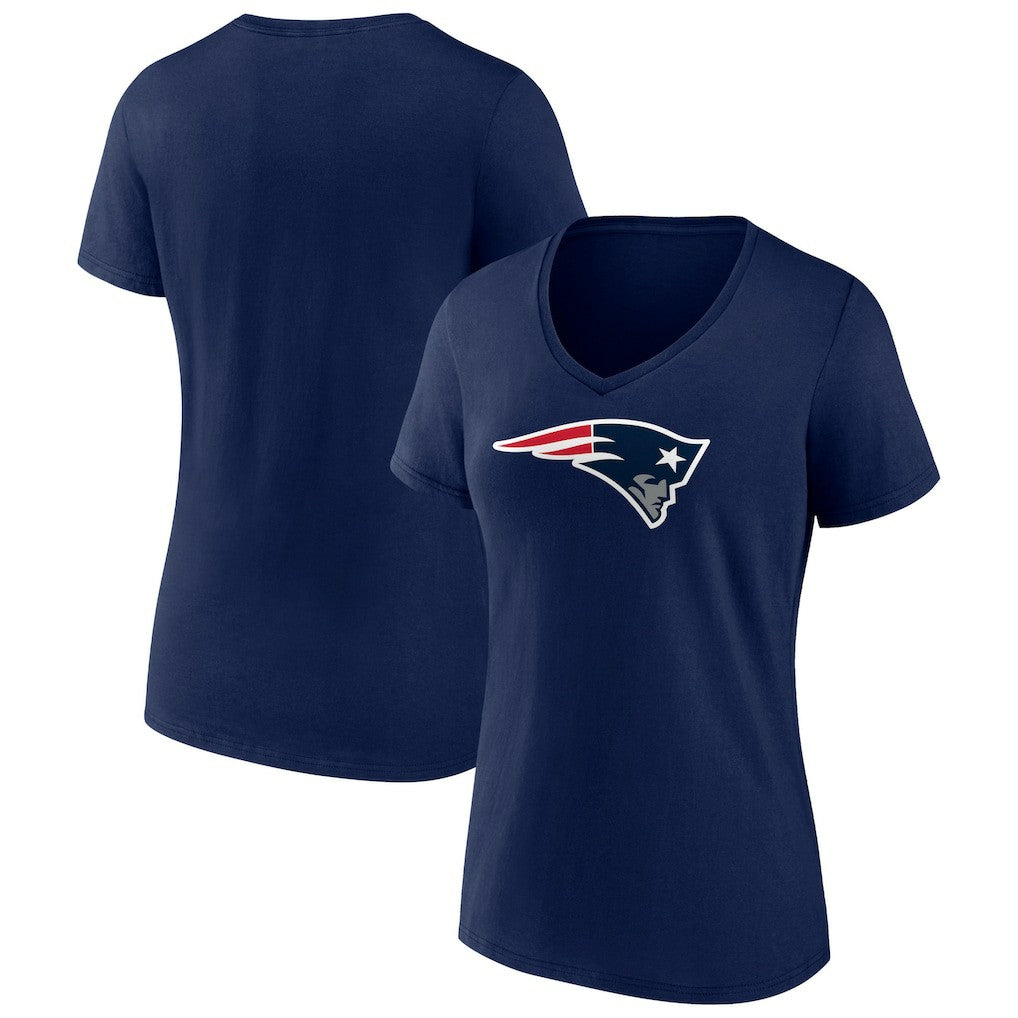New England Patriots Women's Primary Team Logo V-Neck T-Shirt - Navy for sale