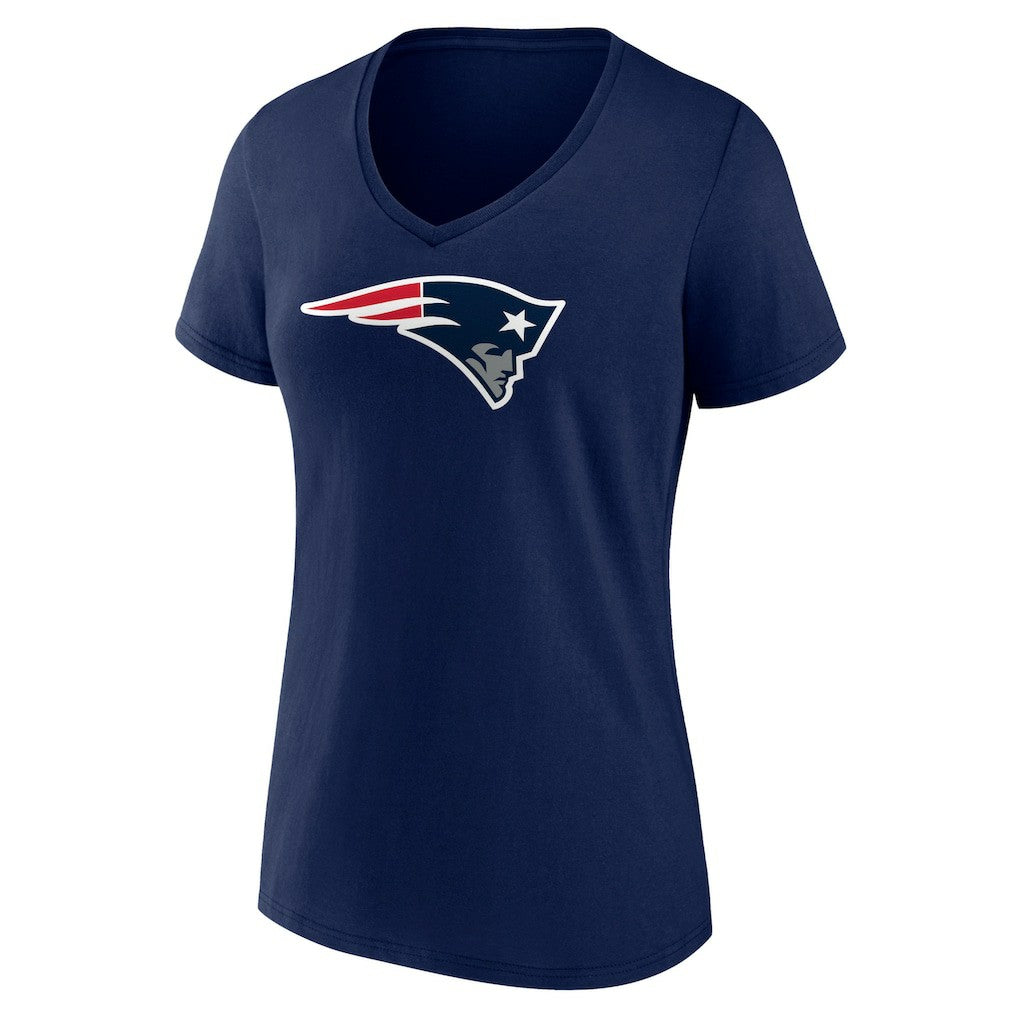 New England Patriots Women's Primary Team Logo V-Neck T-Shirt - Navy for sale