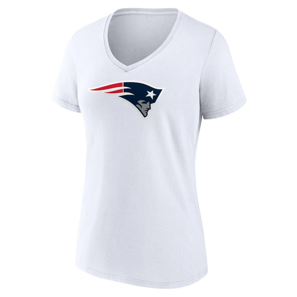 New England Patriots Women's Primary Team Logo V-Neck T-Shirt - White outlet