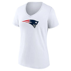 New England Patriots Women's Primary Team Logo V-Neck T-Shirt - White outlet