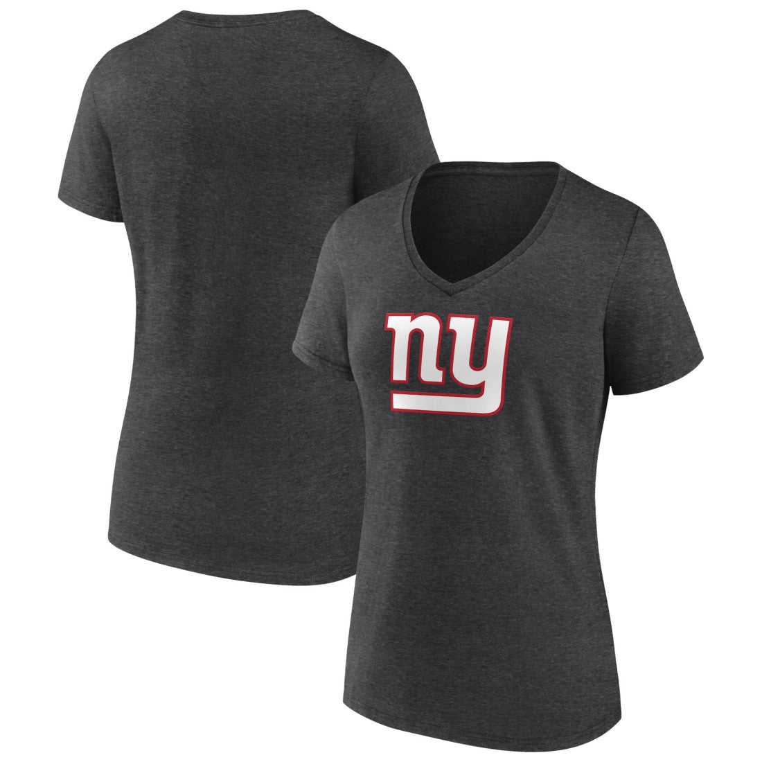 New York Giants Women's Primary Team Logo V-Neck T-Shirt - Charcoal on sale