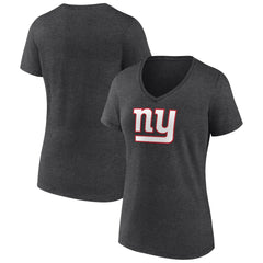 New York Giants Women's Primary Team Logo V-Neck T-Shirt - Charcoal on sale