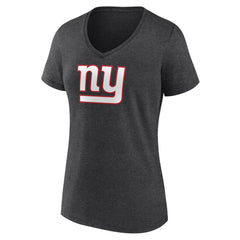 New York Giants Women's Primary Team Logo V-Neck T-Shirt - Charcoal on sale