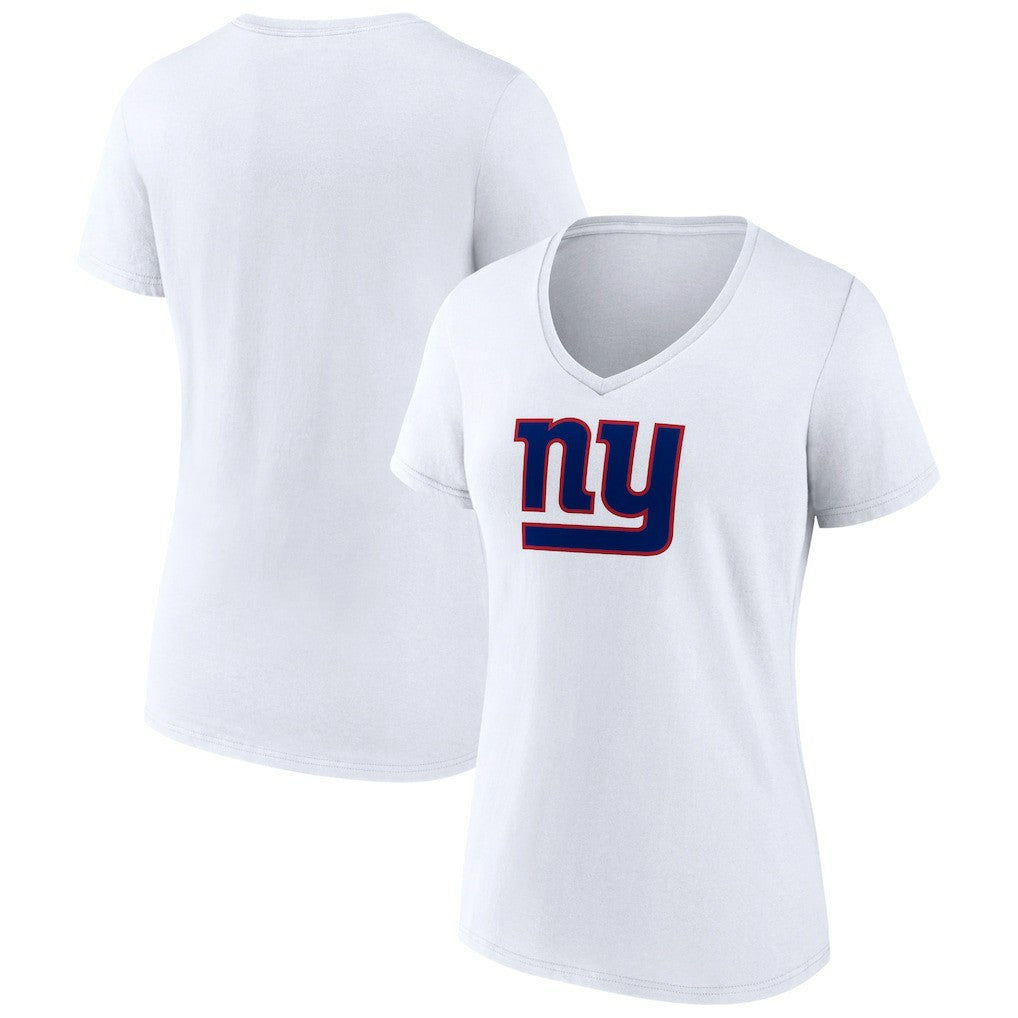 New York Giants Women's Primary Team Logo V-Neck T-Shirt - White discount