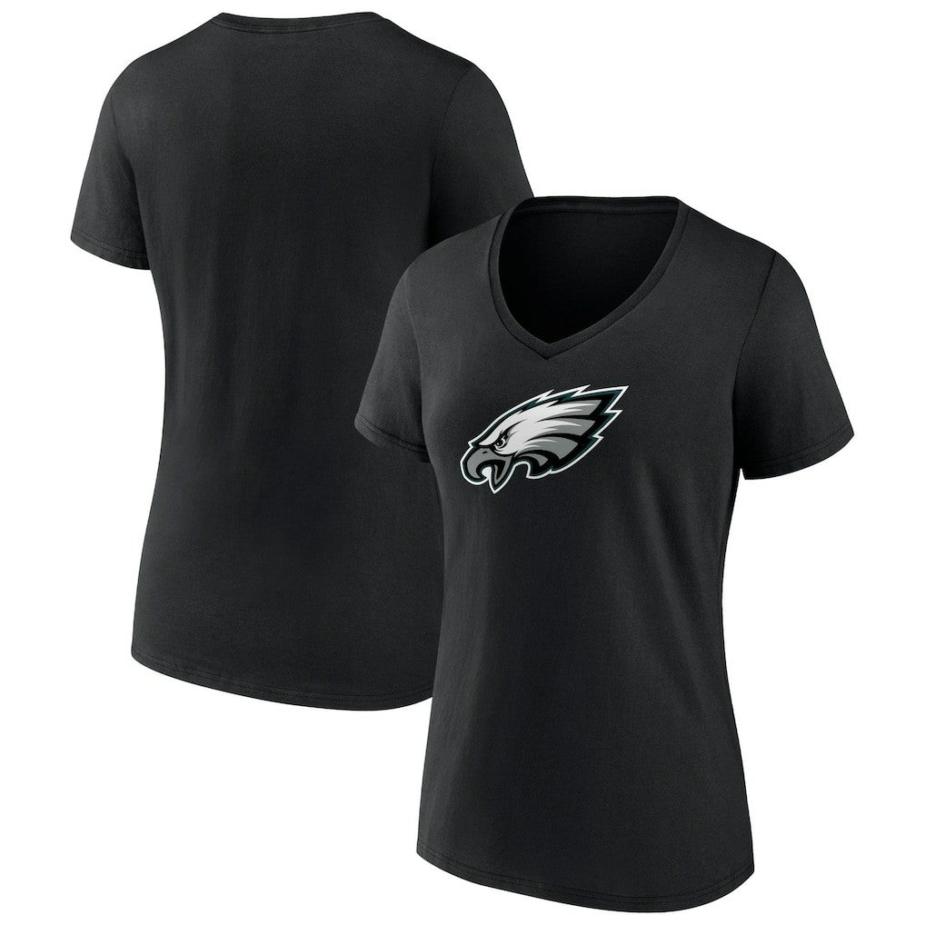Philadelphia Eagles Women's Primary Team Logo V-Neck T-Shirt - Black cheap