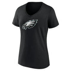 Philadelphia Eagles Women's Primary Team Logo V-Neck T-Shirt - Black cheap