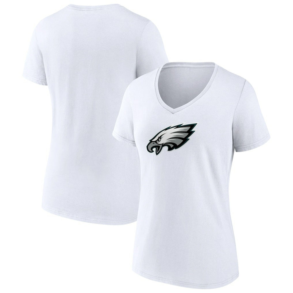 Philadelphia Eagles Women's Primary Team Logo V-Neck T-Shirt - White discount