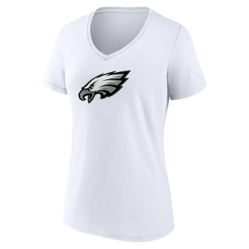 Philadelphia Eagles Women's Primary Team Logo V-Neck T-Shirt - White discount
