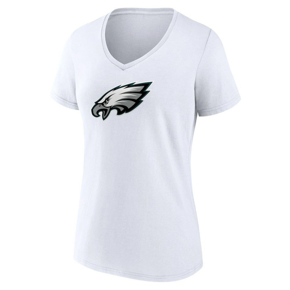 Philadelphia Eagles Women's Primary Team Logo V-Neck T-Shirt - White discount