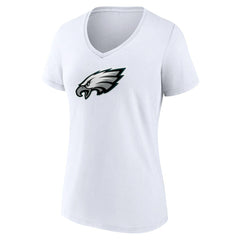 Philadelphia Eagles Women's Primary Team Logo V-Neck T-Shirt - White discount