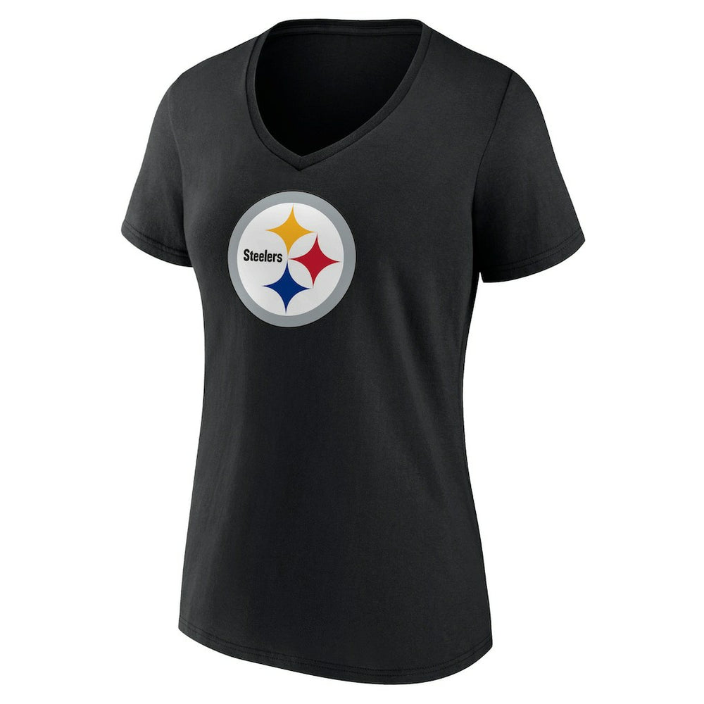 Pittsburgh Steelers Women's Primary Team Logo V-Neck T-Shirt - Black online