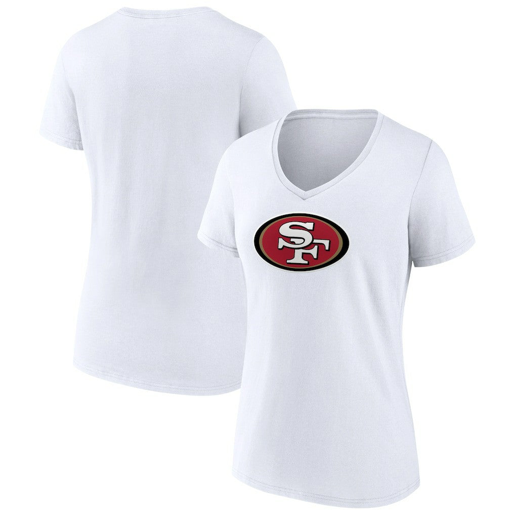 San Francisco 49ers Women's Primary Team Logo V-Neck T-Shirt - White sale