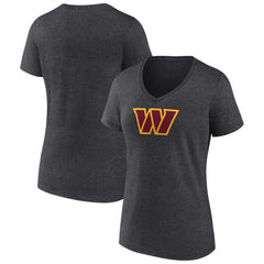 Washington Commanders Women's Primary Team Logo V-Neck T-Shirt - Charcoal online