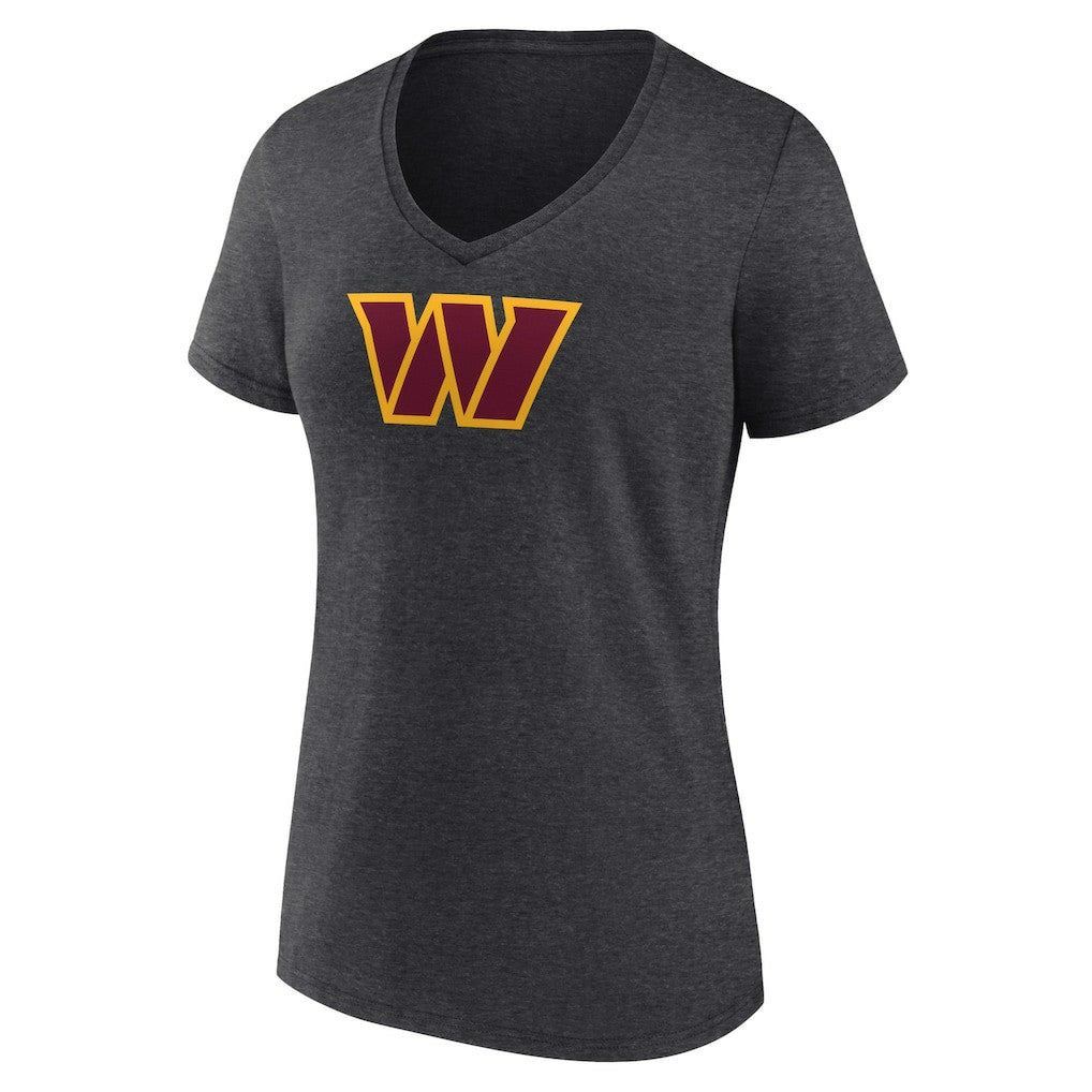 Washington Commanders Women's Primary Team Logo V-Neck T-Shirt - Charcoal online