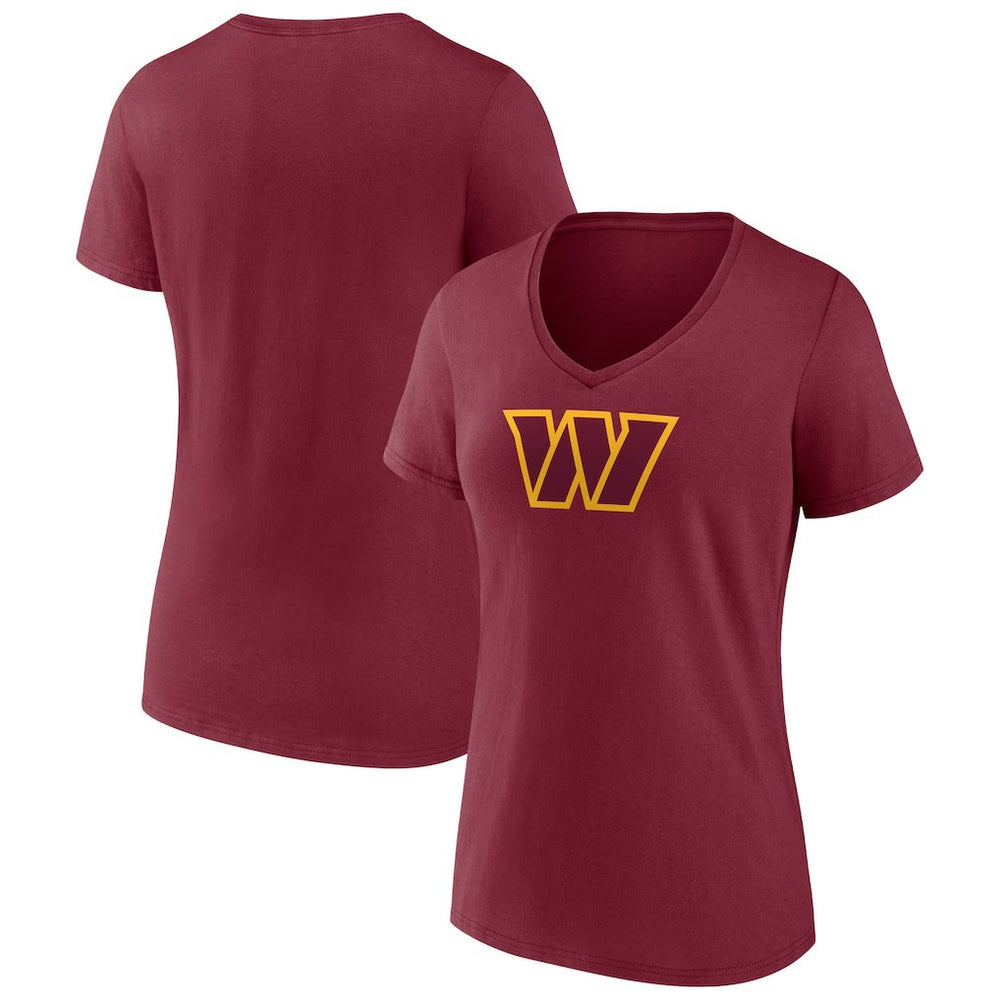 Washington Commanders Women's Primary Team Logo V-Neck T-Shirt - Burgundy outlet