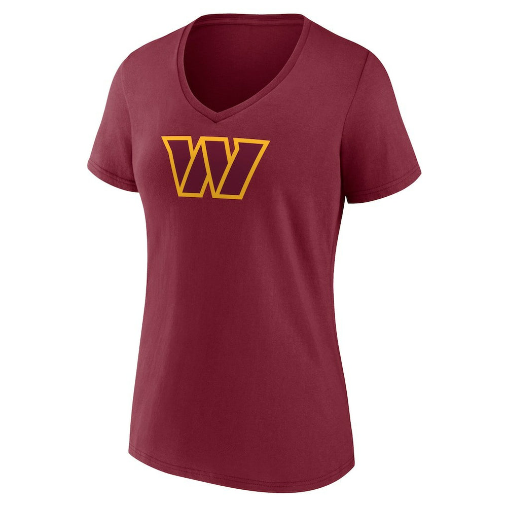 Washington Commanders Women's Primary Team Logo V-Neck T-Shirt - Burgundy outlet