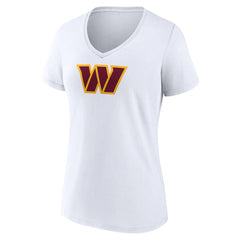 Washington Commanders Women's Primary Team Logo V-Neck T-Shirt - White outlet