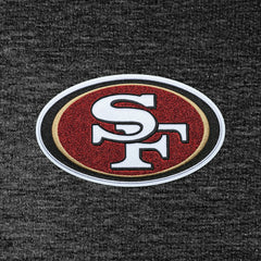 San Francisco 49ers Antigua Action Chenille Pullover Hoodie - Heathered Black cheap
