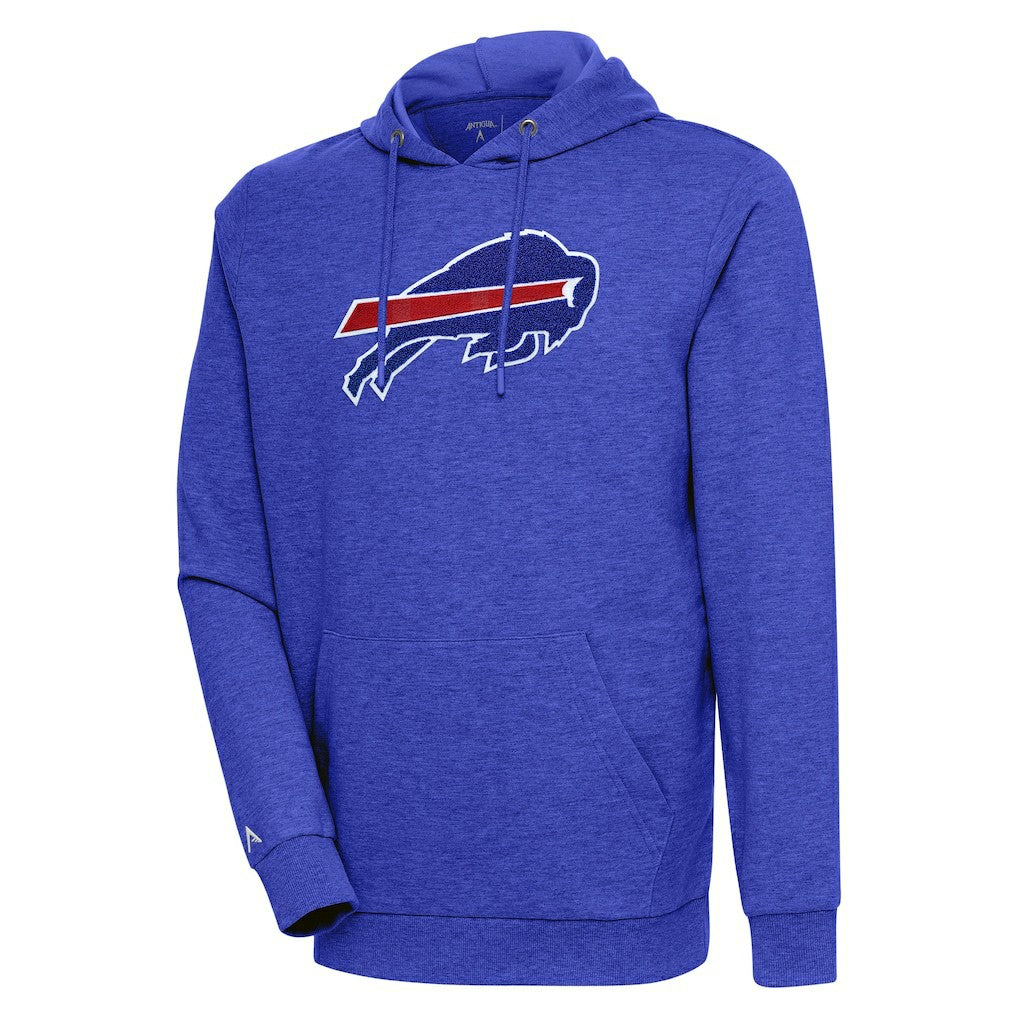 Buffalo Bills Antigua Action Chenille Pullover Hoodie - Heathered Royal on sale