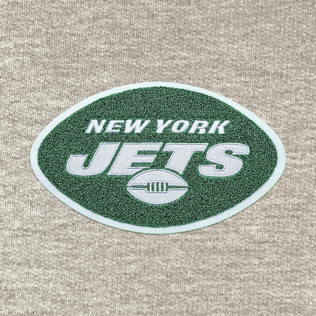 New York Jets Antigua Action Chenille Pullover Hoodie - Oatmeal online