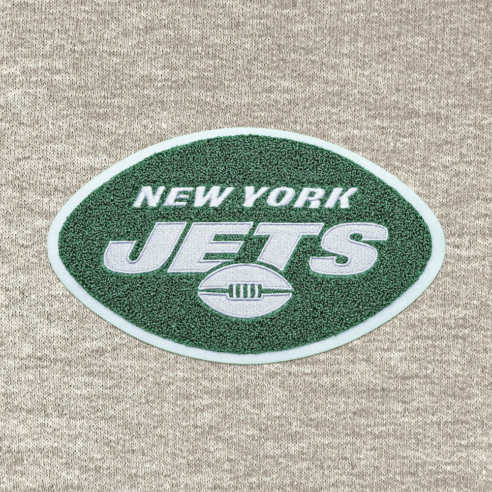 New York Jets Antigua Action Chenille Pullover Hoodie - Oatmeal online
