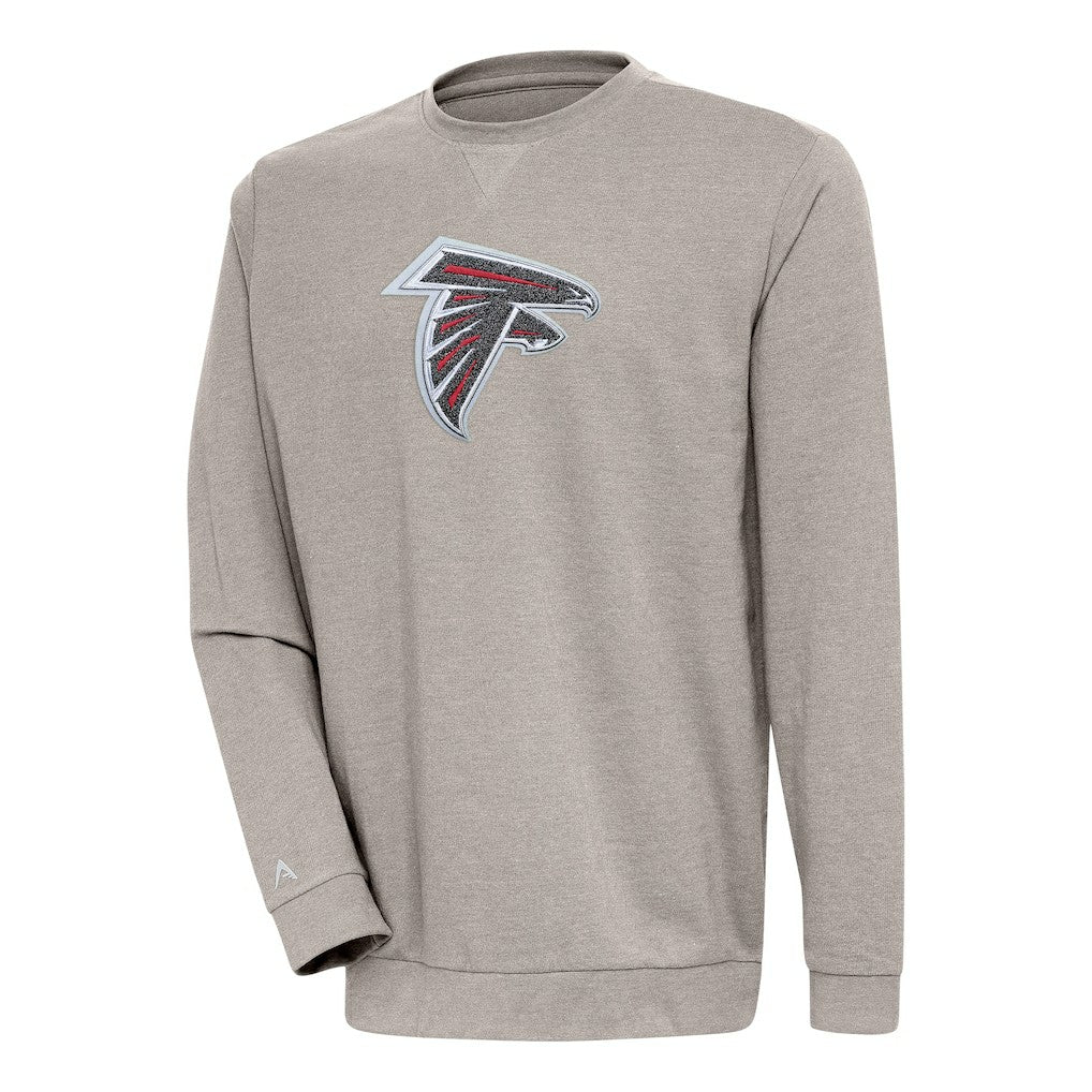 Atlanta Falcons Antigua Reward Chenille Pullover Crewneck Sweatshirt - Oatmeal cheap