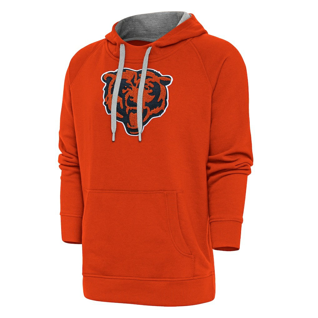 Chicago Bears Antigua Victory Chenille Pullover Hoodie - Orange for sale