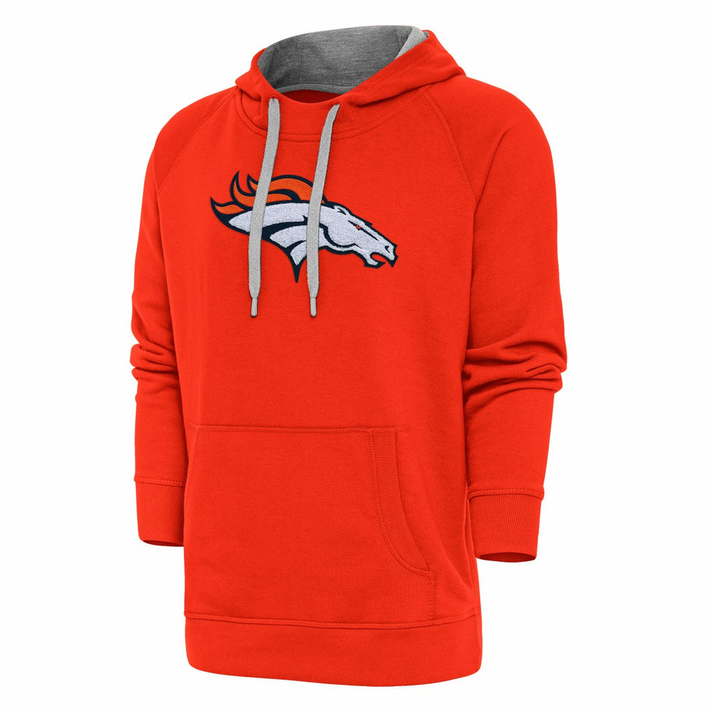 Denver Broncos Antigua Victory Chenille Pullover Hoodie - Orange online