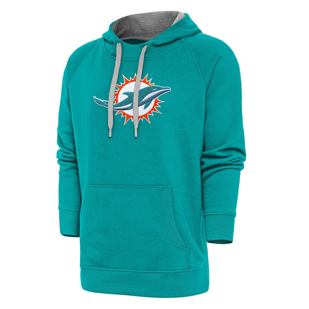 Miami Dolphins Antigua Victory Chenille Pullover Hoodie - Aqua outlet