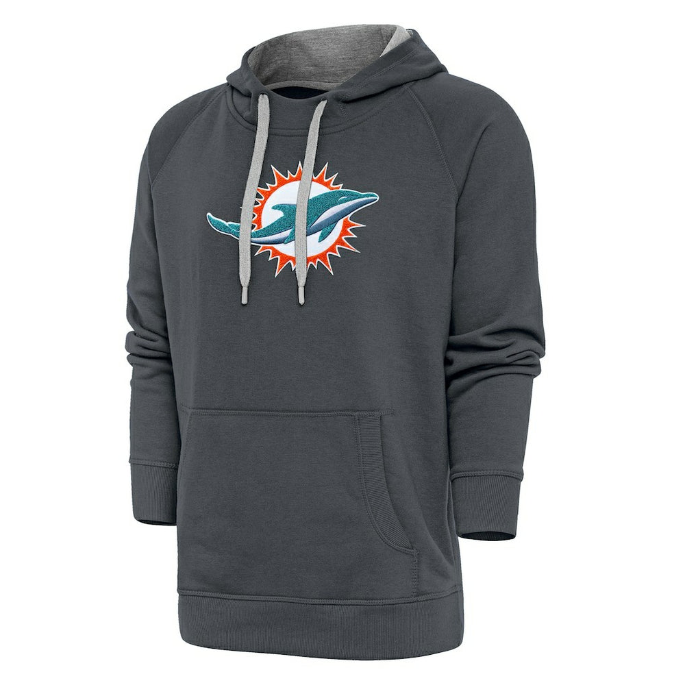 Miami Dolphins Antigua Victory Chenille Pullover Hoodie - Charcoal cheap