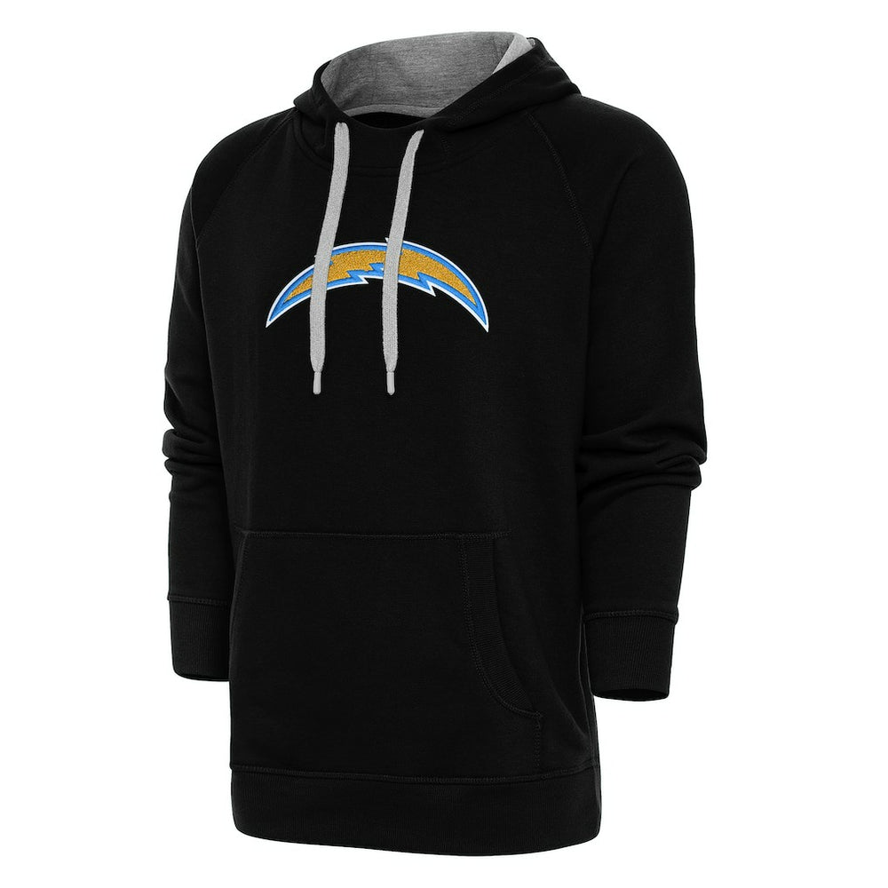 Los Angeles Chargers Antigua Victory Chenille Pullover Hoodie - Black for sale