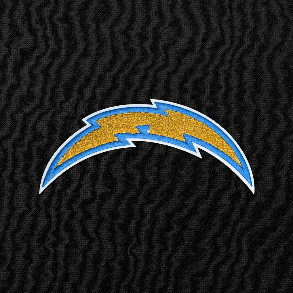Los Angeles Chargers Antigua Victory Chenille Pullover Hoodie - Black for sale