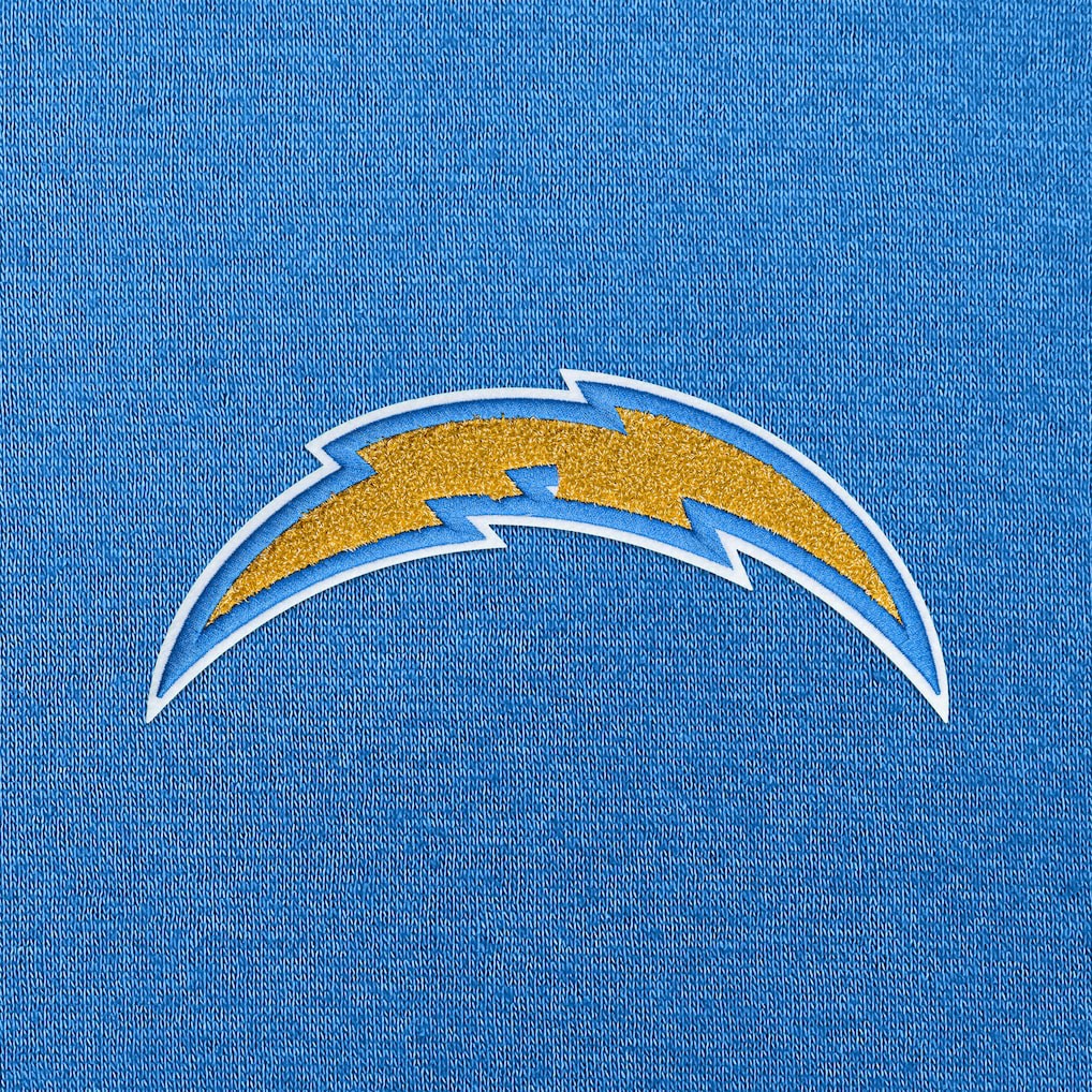Los Angeles Chargers Antigua Victory Chenille Pullover Hoodie - Powder Blue for sale