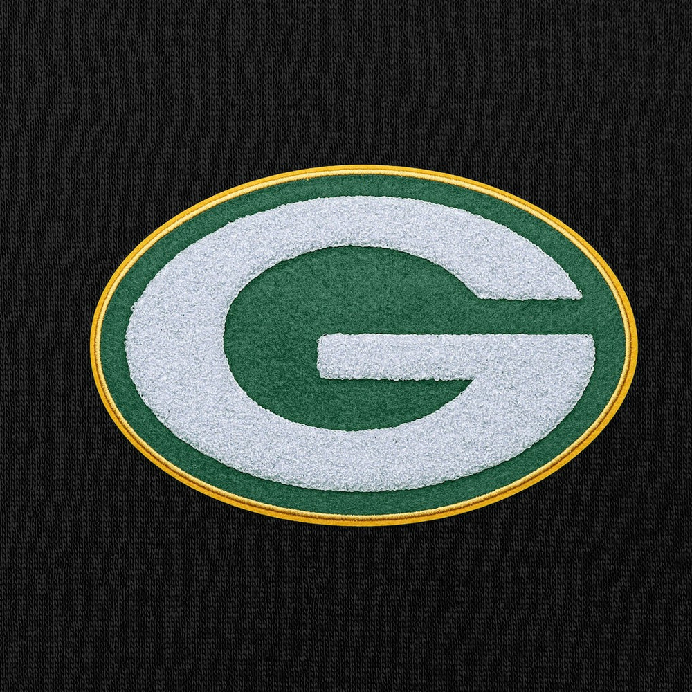 Green Bay Packers Antigua Victory Chenille Pullover Hoodie - Black outlet
