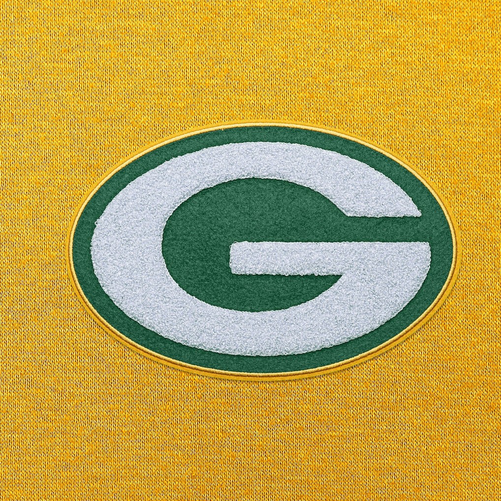Green Bay Packers Antigua Victory Chenille Pullover Hoodie - Gold sale