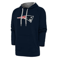 New England Patriots Antigua Victory Chenille Pullover Hoodie - Navy on sale