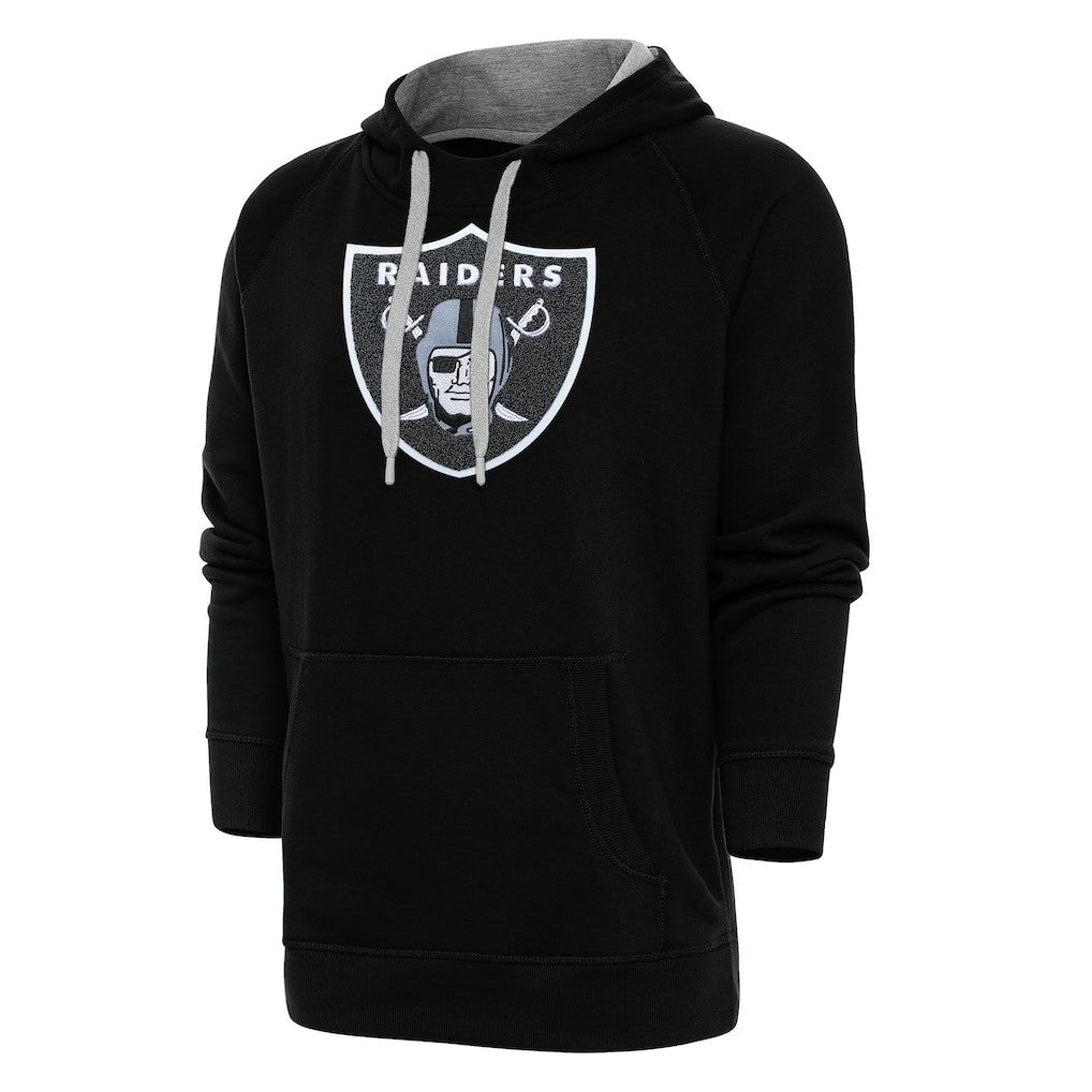 Las Vegas Raiders Antigua Victory Chenille Pullover Hoodie - Black sale