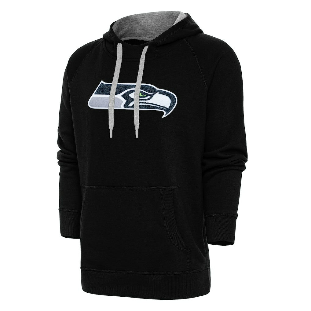 Seattle Seahawks Antigua Victory Chenille Pullover Hoodie - Black online