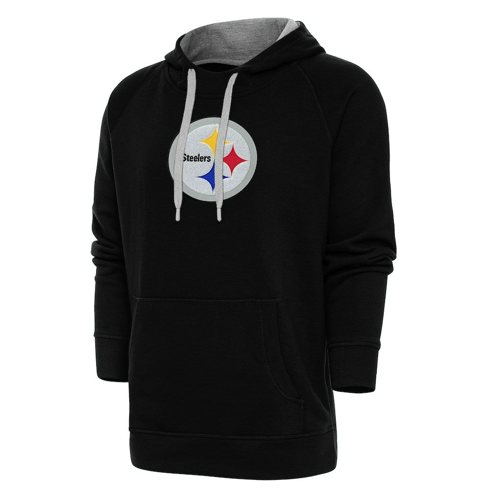 Pittsburgh Steelers Antigua Victory Chenille Pullover Hoodie - Black sale