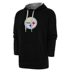Pittsburgh Steelers Antigua Victory Chenille Pullover Hoodie - Black sale