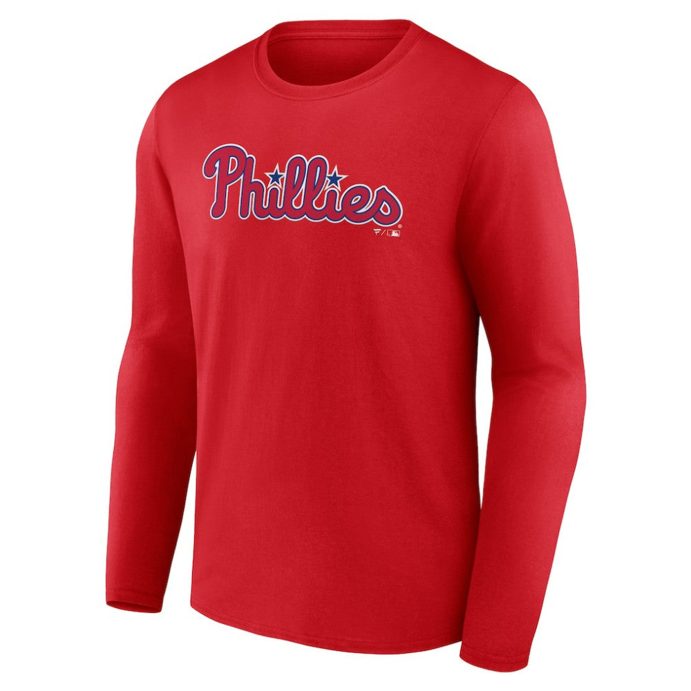 Philadelphia Phillies Wordmark Long Sleeve T-Shirt Red