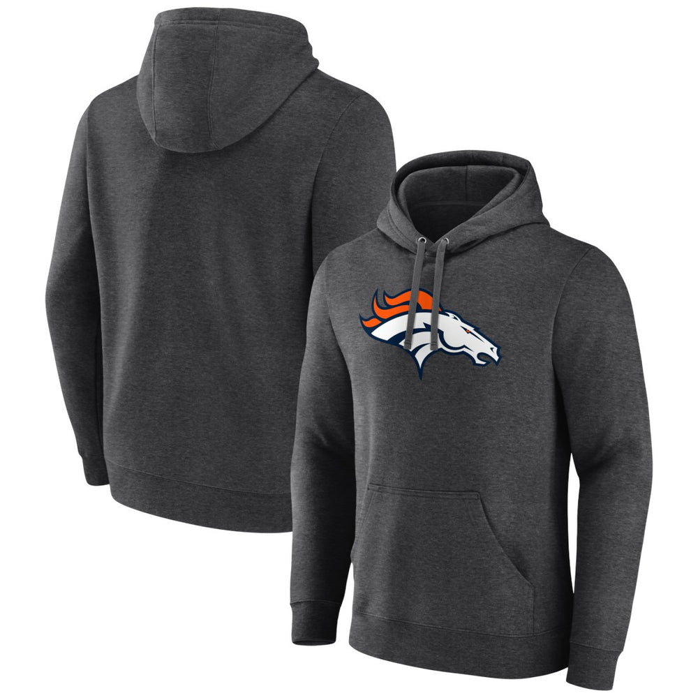 Denver Broncos Primary Team Logo Fitted Pullover Hoodie - Charcoal discount