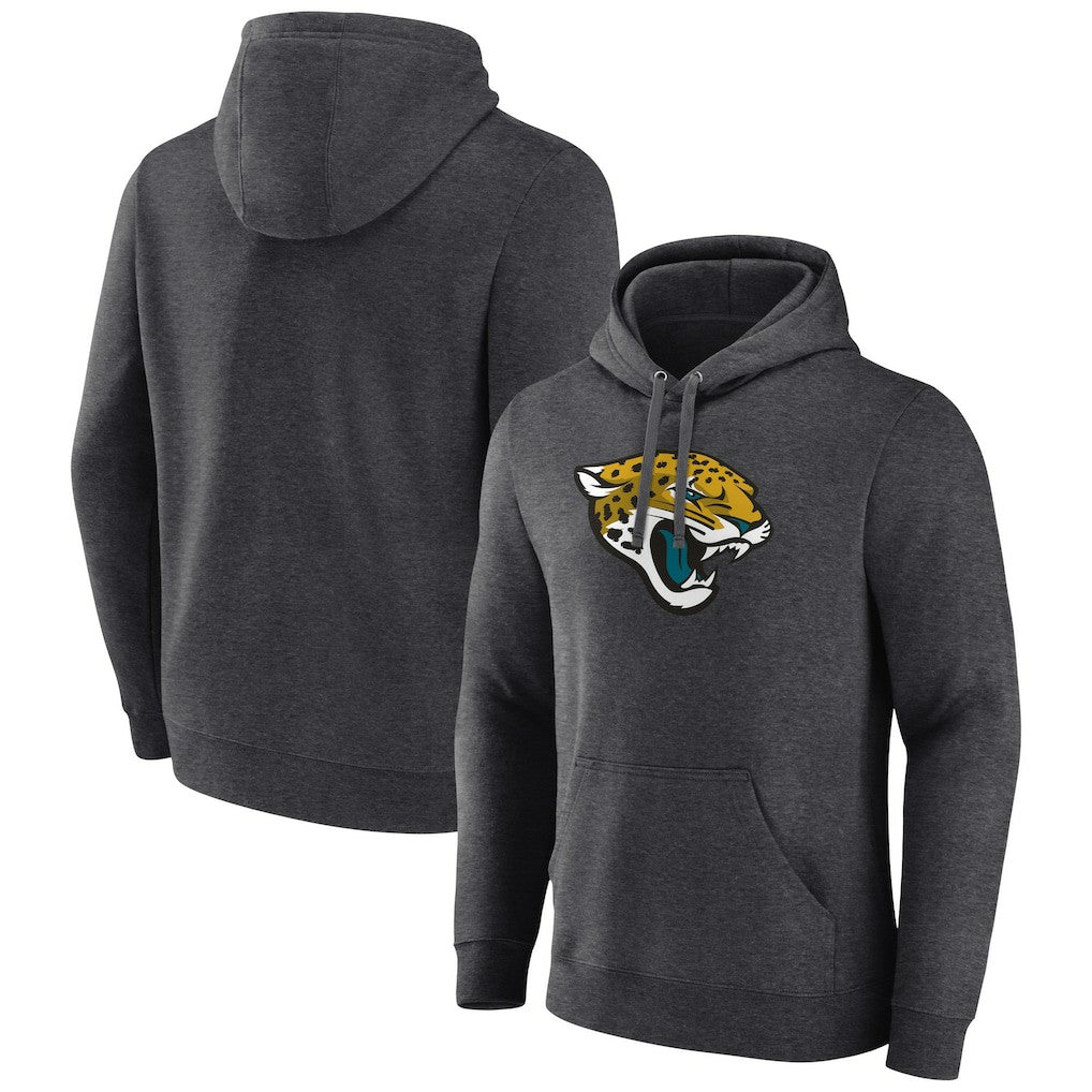 Jacksonville Jaguars Primary Team Logo Fitted Pullover Hoodie - Charcoal discount