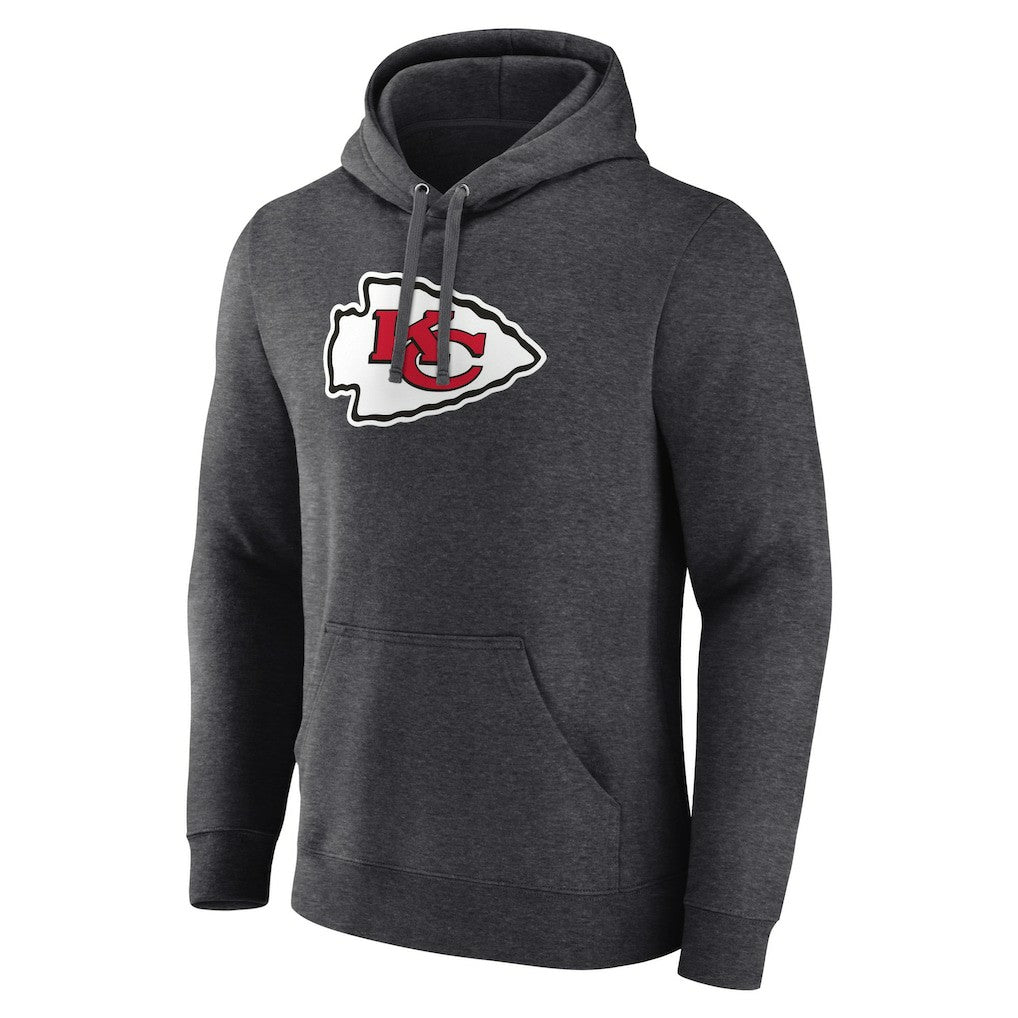Kansas City Chiefs Primary Team Logo Fitted Pullover Hoodie - Charcoal for sale