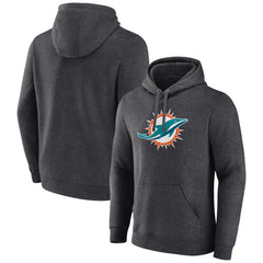 Miami Dolphins Primary Team Logo Fitted Pullover Hoodie - Charcoal discount