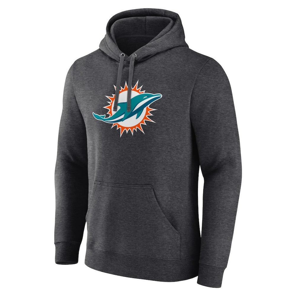 Miami Dolphins Primary Team Logo Fitted Pullover Hoodie - Charcoal discount