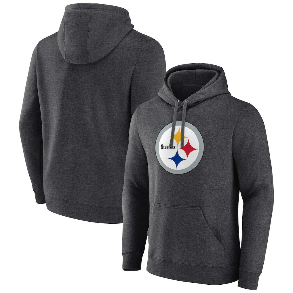 Pittsburgh Steelers Primary Team Logo Fitted Pullover Hoodie - Charcoal discount