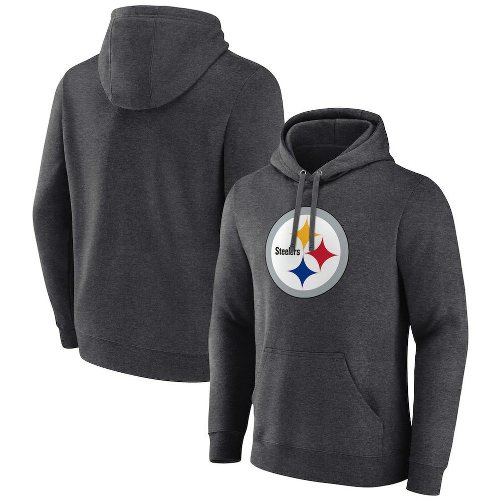 Pittsburgh Steelers Primary Team Logo Fitted Pullover Hoodie - Charcoal discount